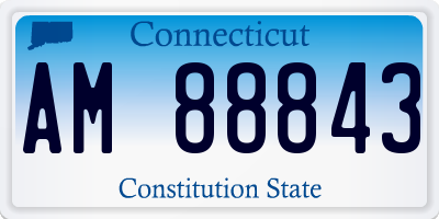 CT license plate AM88843