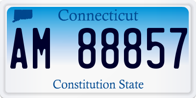 CT license plate AM88857
