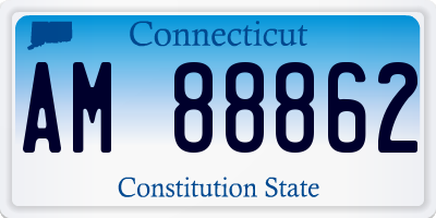 CT license plate AM88862