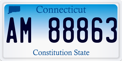 CT license plate AM88863