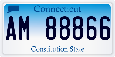 CT license plate AM88866