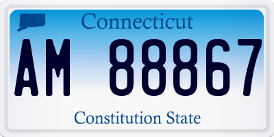 CT license plate AM88867