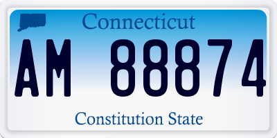 CT license plate AM88874