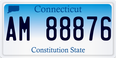 CT license plate AM88876