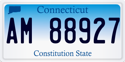 CT license plate AM88927