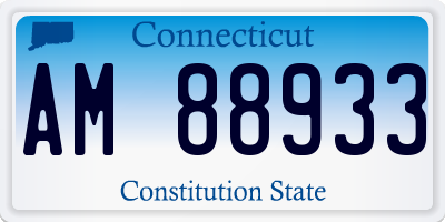 CT license plate AM88933
