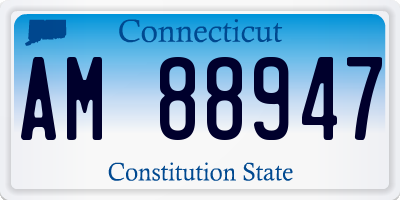 CT license plate AM88947