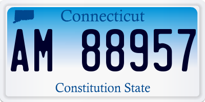 CT license plate AM88957