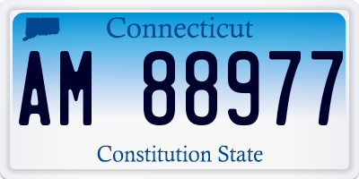 CT license plate AM88977