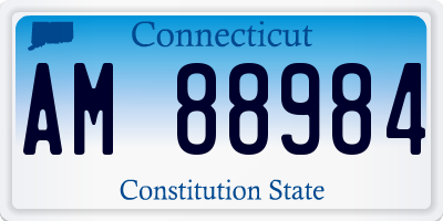 CT license plate AM88984
