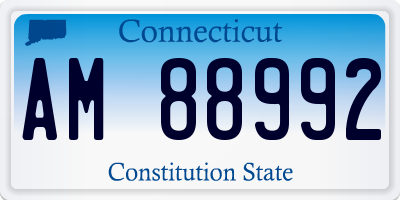 CT license plate AM88992