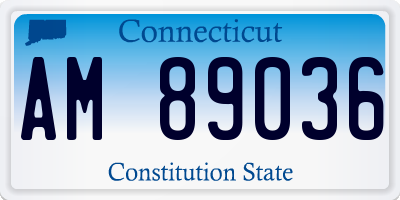 CT license plate AM89036