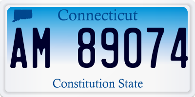CT license plate AM89074
