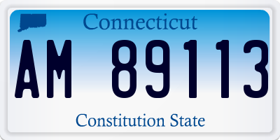 CT license plate AM89113
