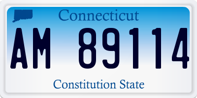 CT license plate AM89114