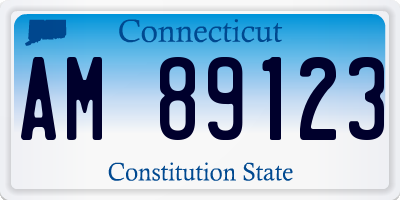 CT license plate AM89123