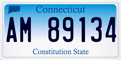 CT license plate AM89134