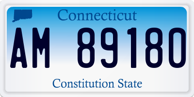 CT license plate AM89180