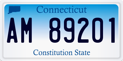 CT license plate AM89201