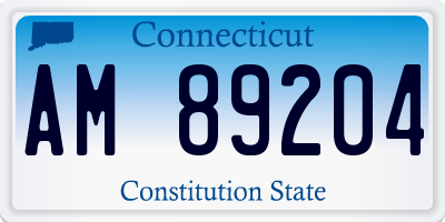 CT license plate AM89204