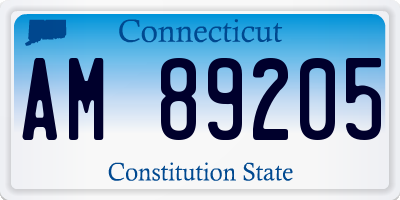 CT license plate AM89205