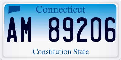 CT license plate AM89206