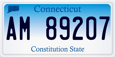 CT license plate AM89207