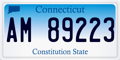 CT license plate AM89223