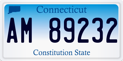 CT license plate AM89232