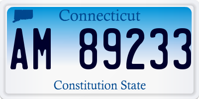 CT license plate AM89233