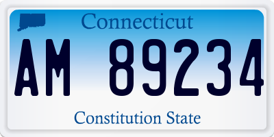 CT license plate AM89234