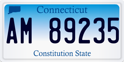 CT license plate AM89235