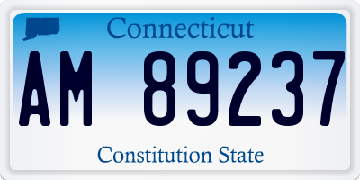 CT license plate AM89237