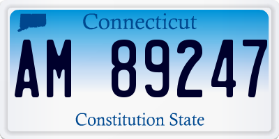 CT license plate AM89247