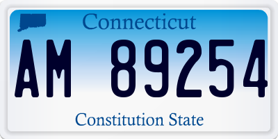 CT license plate AM89254