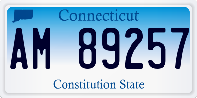 CT license plate AM89257