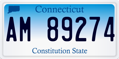 CT license plate AM89274