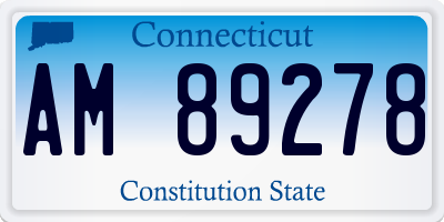 CT license plate AM89278