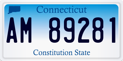 CT license plate AM89281