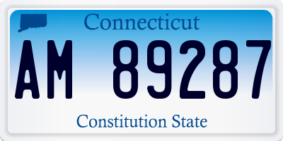 CT license plate AM89287