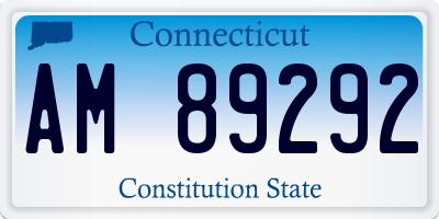 CT license plate AM89292