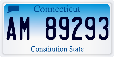 CT license plate AM89293
