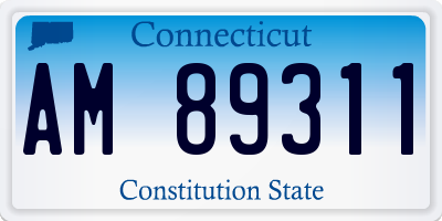 CT license plate AM89311