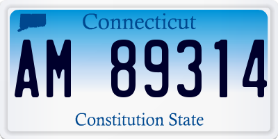 CT license plate AM89314