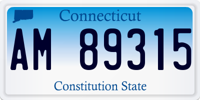 CT license plate AM89315