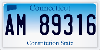 CT license plate AM89316
