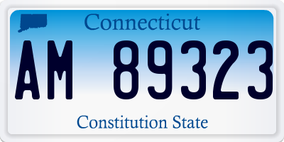 CT license plate AM89323