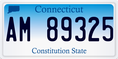 CT license plate AM89325