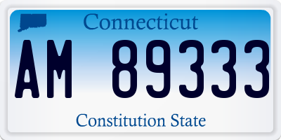 CT license plate AM89333