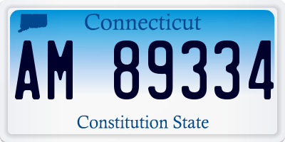 CT license plate AM89334